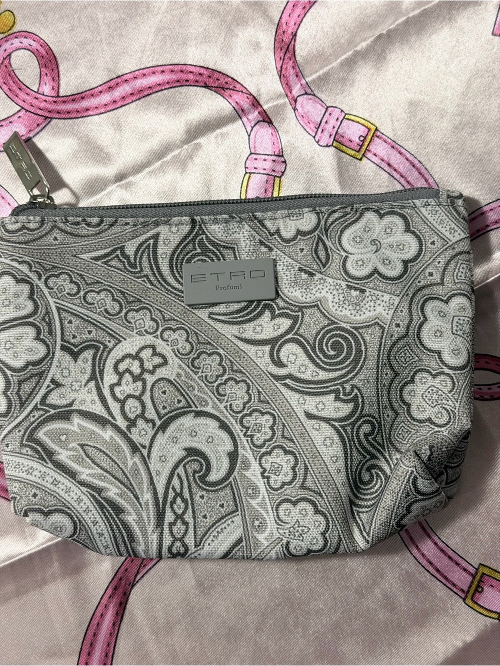 Etro Profumi paisley-patterned grey cosmetic pouch